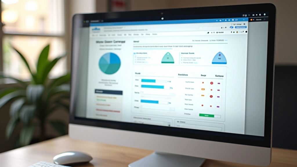 Monitor che mostra interfaccia web con alto contrasto colori per accessibilità